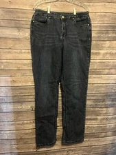 Christopher Banks CJ Womens Blue Jeans Straight High Rise Dark Wash Size 10