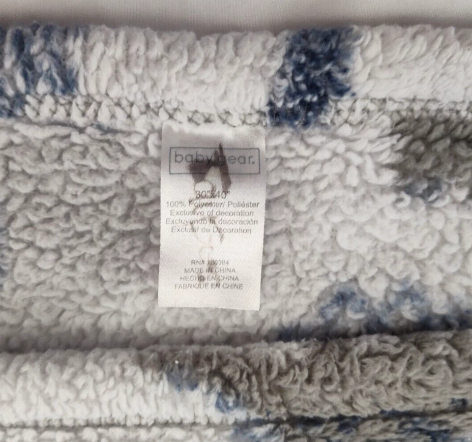 Baby Gear Blanco Dinosaurio Gris Manta Seguridad Lovey Vellón Azul Verde Cuello Largo Foto 3 de 3