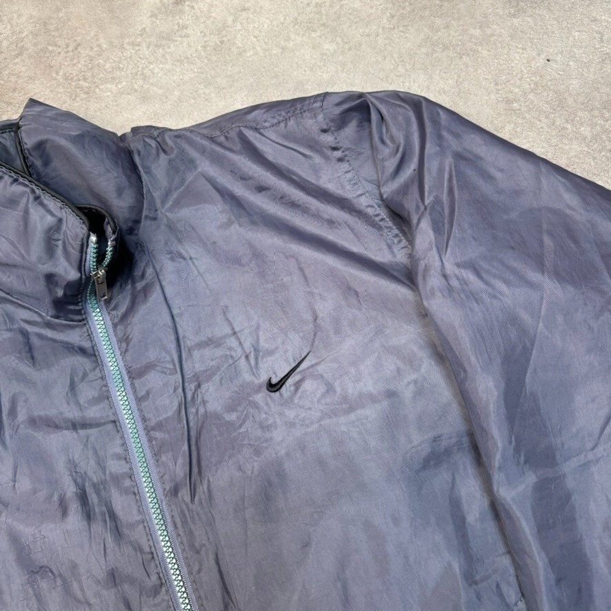 Nike Track Jacket Mens Medium 90s Swoosh Vintage Windbreaker Coat, Grey image 5
