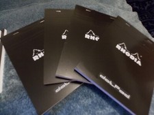 LOT OF 4 - Rhodia 16 BRAND NEW Notepad 5.8" x 8.3" Dot Pad 80 Sheet Black Cover