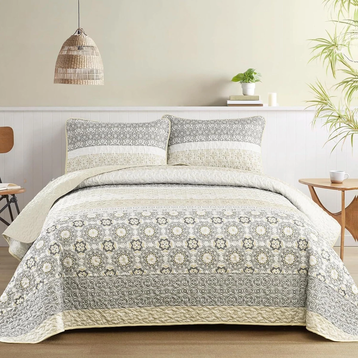 WONGS BEDDING Comforter Set Queen, Blue 7 Pieces Bed in a