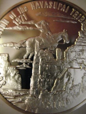 1-OZ. HAVASUPAI AMERICAN NATIVE INDIAN TRIBAL NATIONS ART COIN SILVER.999 + GOLD