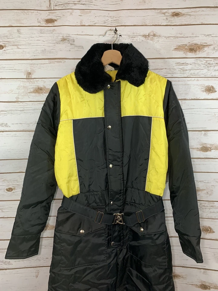 Vintage Women’s Walls Blizzard Pruf Black Yellow Sz 16 Snowmobile Ski Snow Suit - Image 3 of 4