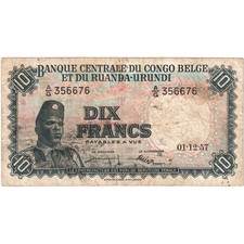 [#336766] Belgian Congo, 10 Francs, 1957-12-01, EF