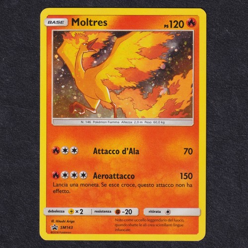 MOLTRES SM143 Holo Sun & Moon Black Star Promo Pokemon Italian Excellent LP