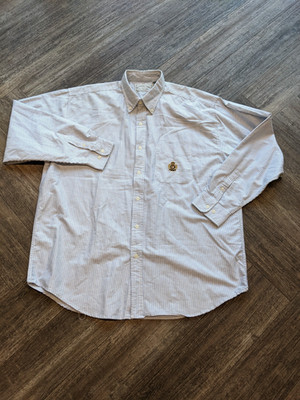 American Eagle Hemd blau weiß gestreift Freizeit adrette Knopfleiste Herren XL