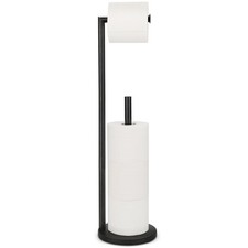 Rustproof Black Toilet Paper Holder Stand, Free Standing Bathroom Storage