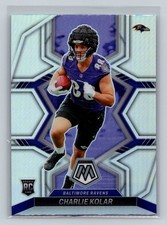 2023 Panini Mosaic #363 Charlie Kolar Silver Prizm RC NFL Baltimore Ravens NFL