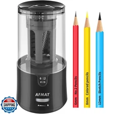 AFMAT Electric Pencil Sharpener - Auto Stop, Super Sharp and Fast, Plug in Pe
