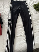 adidas Women's Leggings 3-Stripe, Size Extra Small, Black/White XS