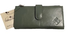 Patricia Nash Nazari Sage Green Leather Card Wallet NWT