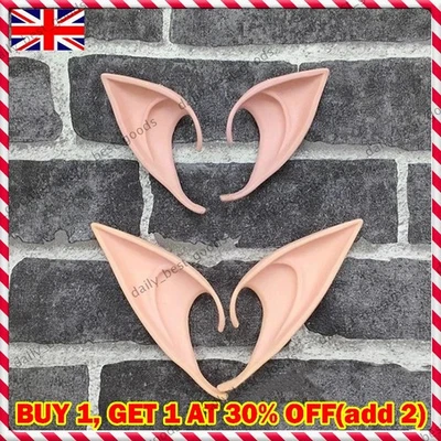 Pair Elf Ears Rubber Latex Prosthetic Tips Angel Pixie Fairy Adult Kid Cosplay