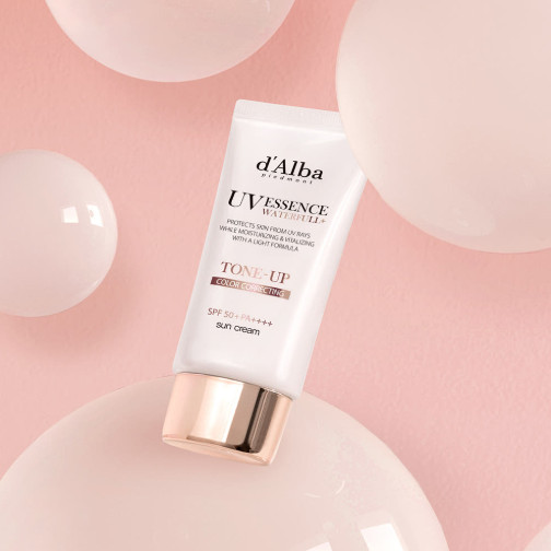 d Alba vegan waterfull pink tone up sunscreen SPF50+ PA++++ 50ml