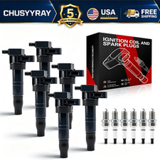 6 Ignition Coil  Iridium Spark Plug Fits For Hyundai Santa Fe Kia Sorento UF546