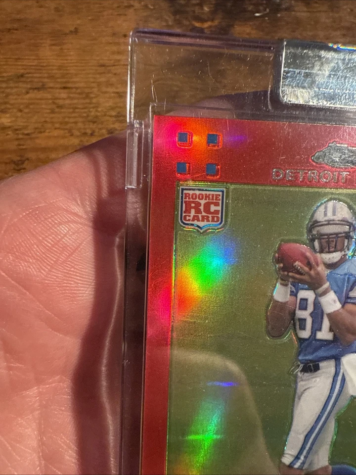 Calvin Johnson 2007 Topps Chrome Red Refractor Rookie 122/139 Uncirculated - Image 2 of 4