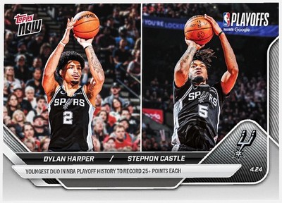 2026 Topps Now #274 Dylan Harper / Stephon Castle - San Antonio Spurs - Playoffs