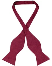 Vesuvio Napoli SELF TIE Bow Tie BURGUNDY Color PAISLEY Design Mens BowTie