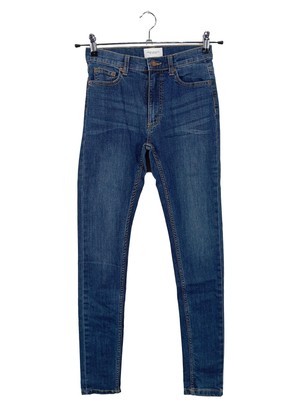 FRENCH CONNECTION Röhrenjeans Damen Jeans Gr. DE 34 blau Casual-Look