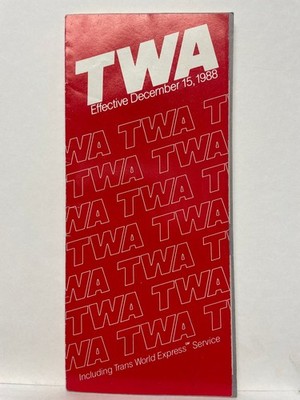 TWA Timetable December 1988 Including Trans World Express Routes | eBay