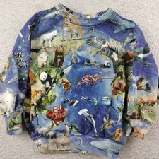 Molo Monti Sweatshirt Amazing Earth Animals Kids Size 104 Size 4