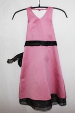 NEW Forever Yours Flower Girl Dress Party Rose Pink Satin Black Sash sz 4 - 139