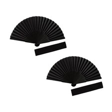 Classic Chinese Style Black Bamboo Silk Fan Foldable Handheld Fans