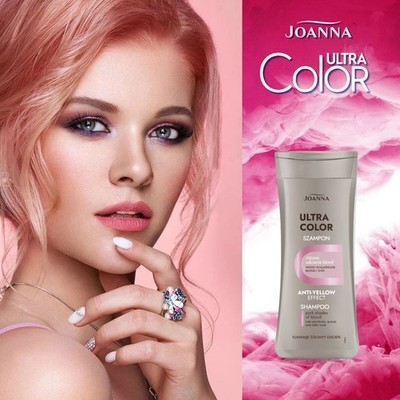 Joanna Pink Hair Shampoo Eliminate Yellow Shade Ultra Color Blond Pink Hair NEU