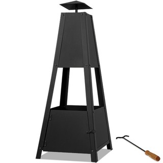 B Stock Fireplace Pyramid Poker Smoke Vent Lockable Door Stable Stand Patio