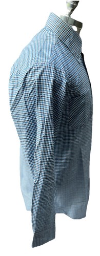 Vntg Sanforized Value Line Blue White Plaid Button Front Mens Casual Shirt - Picture 7 of 9