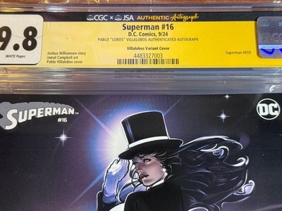 Superman #16 - CGC JSA 9.8 Signed by Lobos - Variant Cover