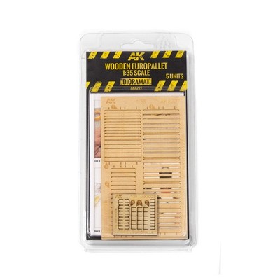Lasergeschnittene Europalette aus Holz 1:35 (5 Stück) - AK Diorama - AK Interactive Brandneu
