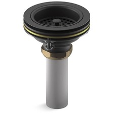Kohler K-8801-BL Duostrainer Basket with Sink Drain and Tailpiece, Matte Black