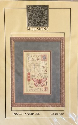 M Designs INSECT SAMPLER Chart #20 Cross Stitch Pattern New