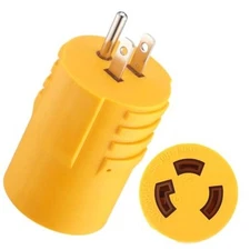 Kanayu 30 Amp to 15 Amp 110 Volt RV Adapter Compatible with NEMA 5-15P to L5 