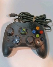Original Xbox Controller Wired Black S-Type Genuine OEM NoBreakaway Cable Tested
