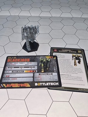 BattleTech Blackjack BJ-5 Miniatur mit Pilot Card & Karte