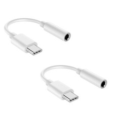 2-Pack USB Type C Adapter Port to 3.5MM Aux Audio Jack Earphone Headphone Cable