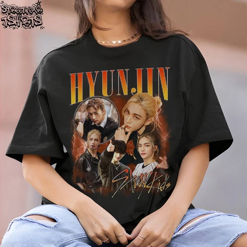 Stray Kids Hyunjin Retro Bootleg T-shirt, Hyunjin T shirt, Stray kids merch, Kpo