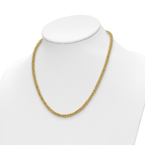 Real 14K Yellow Gold Polished Fancy Link Necklace; 18 inch; Lobster Clasp - Picture 4 of 6