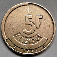Belgien 5 Franken 1986 (Franc.),  Kupfer-Alu-Nickel, ss+