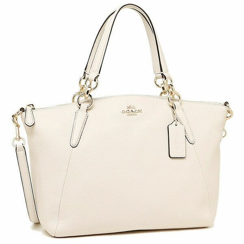 coach white leather bag