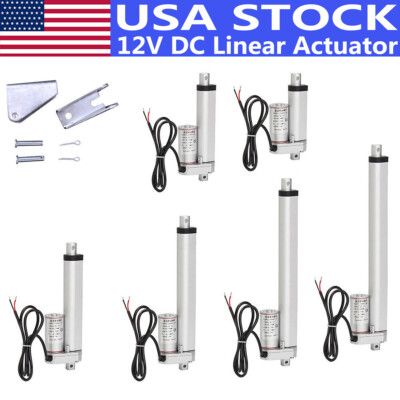 US 12V Force 1000N Lift 200-450mm Stroke Linear Actuator Electric Motor +Bracket