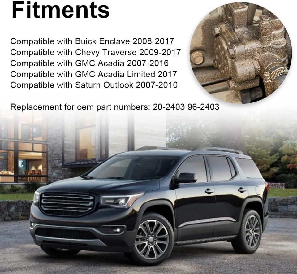 Power Steering Pump for Buick Enclave GMC Acadia 2008-17, Chevy Traverse 2009-17 - Image 3 of 4