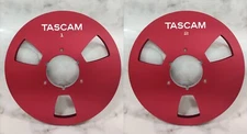 One Pair Red TASCAM 10.5'' 1/4 Aluminum Reel to Reel Tape Reel RE-1400
