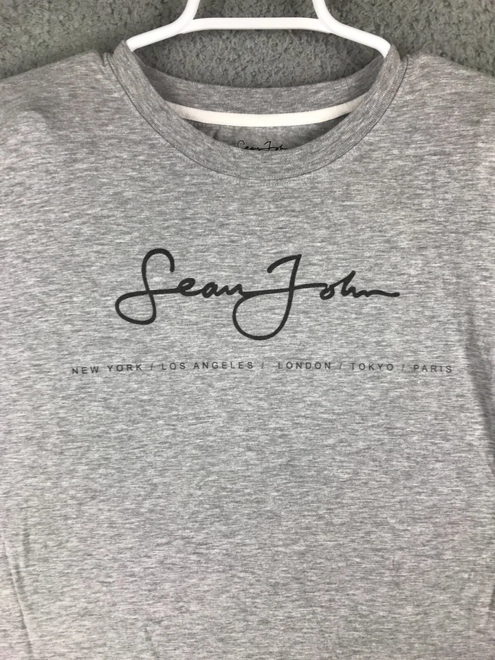 Camiseta gris manga corta cuello redondo Sean John para niños talla L 16/18 Foto 2 de 4