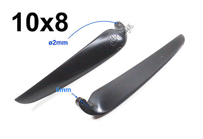 1Pair 10x8'' Nylon Folding Propeller Blade for RC Powered Glider Plane (US SHIP)