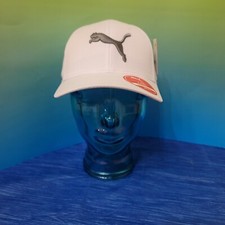 Gorra de Béisbol Puma Blanca con Gris Puma Para Hombre L/XL Nueva Calce Elástico Poliéster