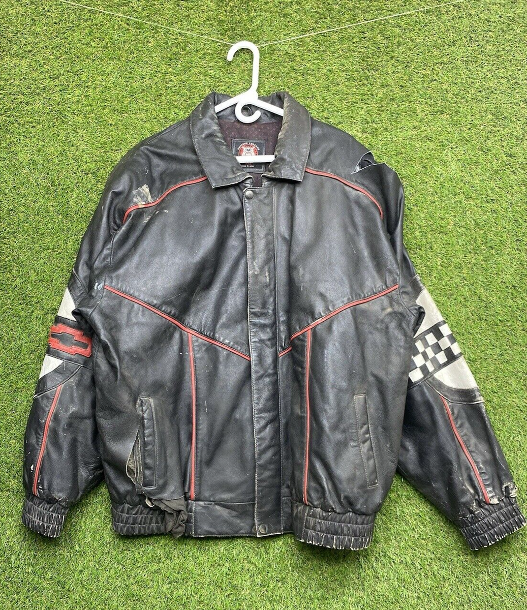 True Vintage Corvette Leather Jacket Mens XL Red Dog Leathers