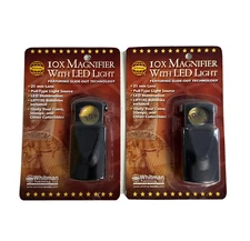 Coin Collector 10X Set Of 2 Magnifiers Pull Out Loupe 23mm Led Best Value Bill F