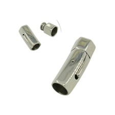 Stainless Steel Bayonet Hexagon Snap in clasp 8mm hole 30X10mm Column tube shape